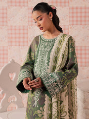 3-PC Unstitched Embroidered Luxury Lawn Jahaan By Mahnur | MJ-06