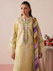 3-PC Unstitched Embroidered Luxury Lawn Jahaan By Mahnur | MJ-07