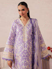 3-PC Unstitched Embroidered Luxury Lawn Jahaan By Mahnur | MJ-10