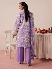 3-PC Unstitched Embroidered Luxury Lawn Jahaan By Mahnur | MJ-10