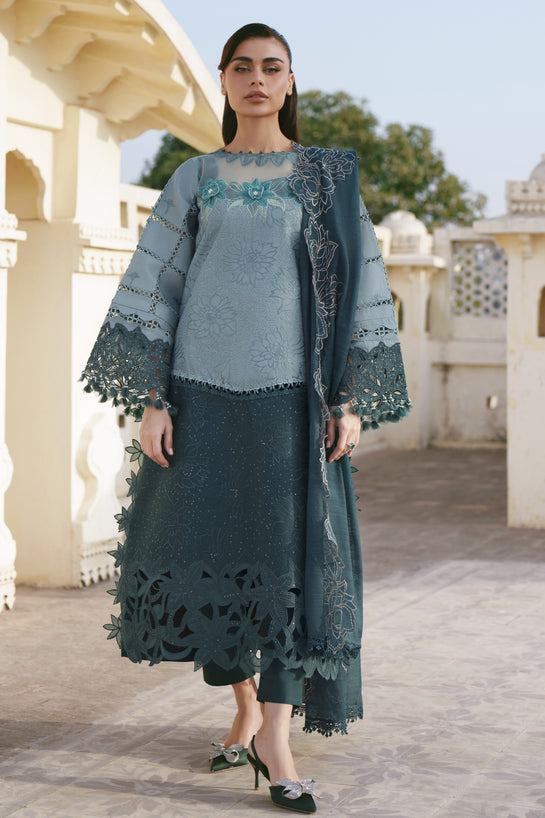3-PC Unstitched Embroidered Lawn Shangrila By Parishay | SLA-07