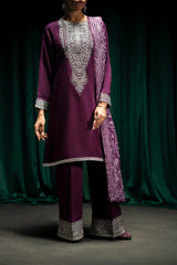 Regal Grape | 3Pc Stitched Suit Winter Pret Boutique By Casual Lite