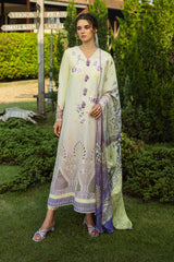 GIOIA | 3Pc Unstitched Suit Chikankari Lawn Solace Ombre By Mushq