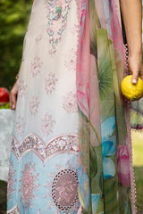 SORRISO | 3Pc Unstitched Suit Chikankari Lawn Solace Ombre By Mushq