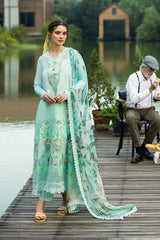 FAMIGLIA | 3Pc Unstitched Suit Chikankari Lawn Solace Ombre By Mushq