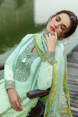 UNIONE | 3Pc Unstitched Suit Chikankari Lawn Solace Ombre By Mushq