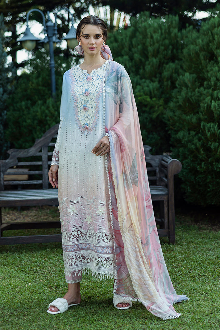 PUREZZA | 3Pc Unstitched Suit Chikankari Lawn Solace Ombre By Mushq