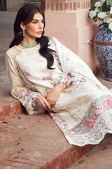 4422-ZAHRA | 3PC Unstitched Embroidered Premium Lawn By Motifz