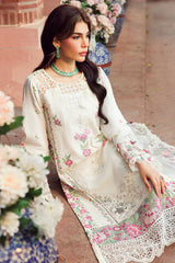 4422-ZAHRA | 3PC Unstitched Embroidered Premium Lawn By Motifz