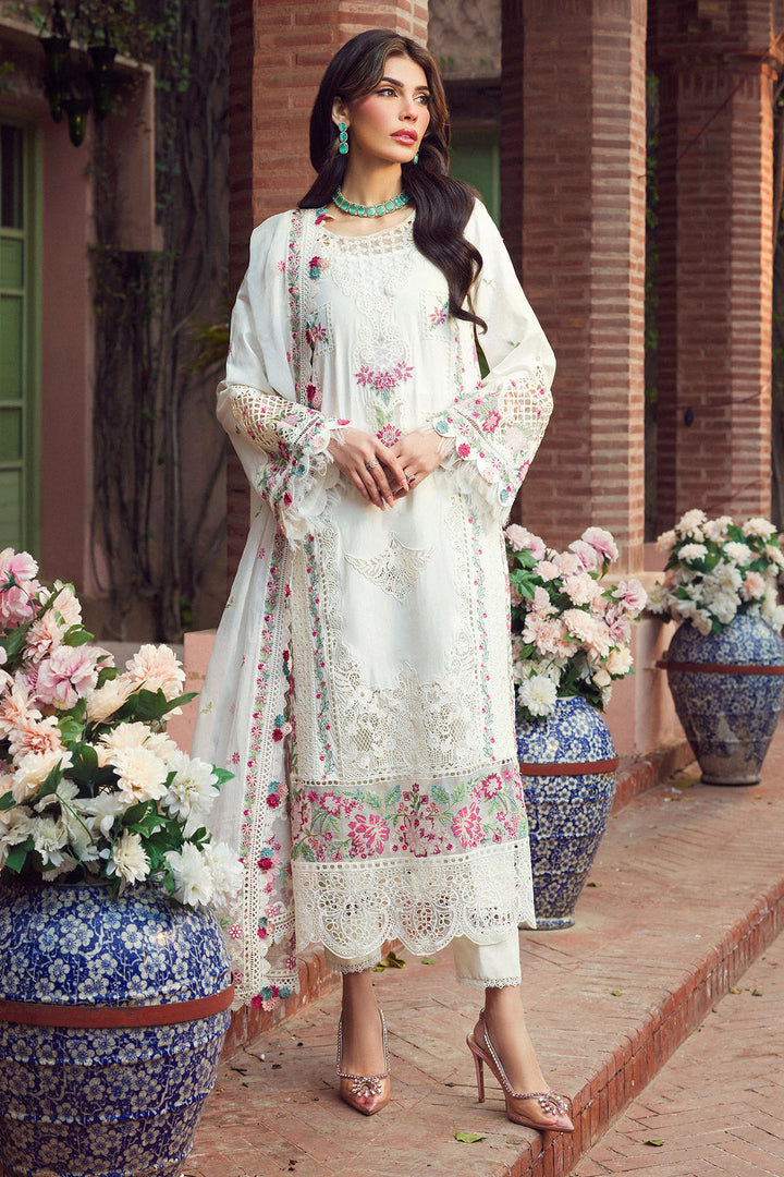 4422-ZAHRA | 3PC Unstitched Embroidered Premium Lawn By Motifz