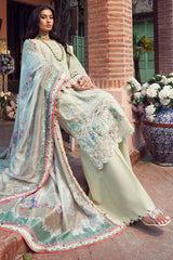 4427-ZAIB | 3PC Unstitched Embroidered Premium Lawn By Motifz