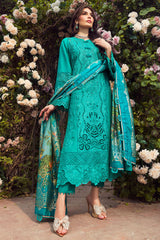 4430-SANOBAR | 3PC Unstitched Embroidered Premium Lawn By Motifz