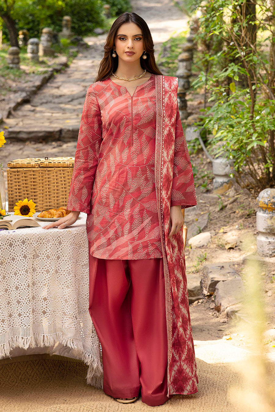 3-PC Unstitched Digital Printed Lawn By Motifz | 5356-NARYMAN
