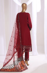 3-PC Stitched Embroidered Organza Mahpara By Sadabahar | AQ-25