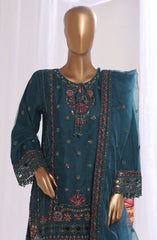 3-PC Stitched Embroidered Organza Mahpara By Sadabahar | B-37