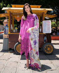 3-PC Unstitched Embroidered Lawn Odessey By Mushq | Mariel
