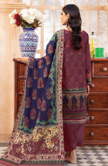 Unstitched 3 Piece Printed Khaddar By Mausummery | GARNET