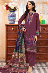 Unstitched 3 Piece Printed Khaddar By Mausummery | GARNET