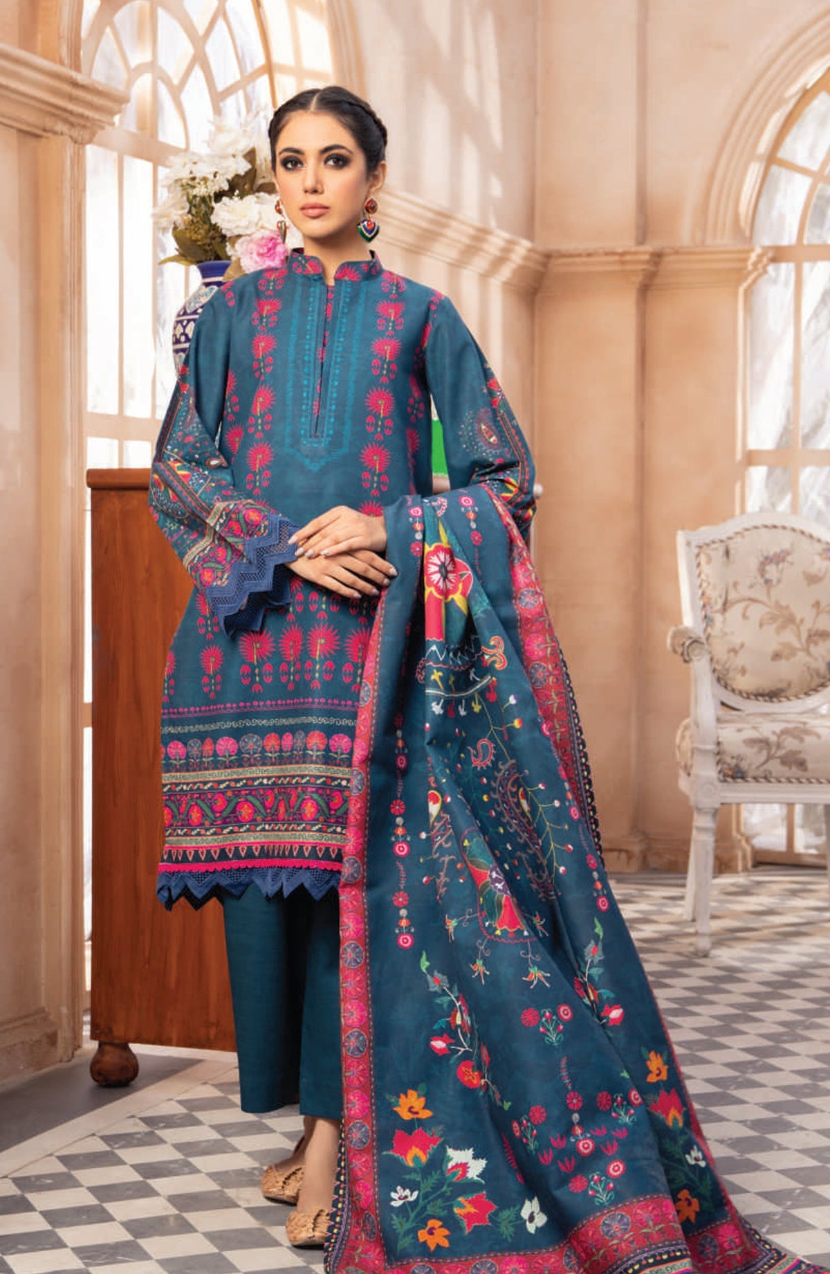Unstitched 3 Piece Printed Khaddar By Mausummery | Primrose