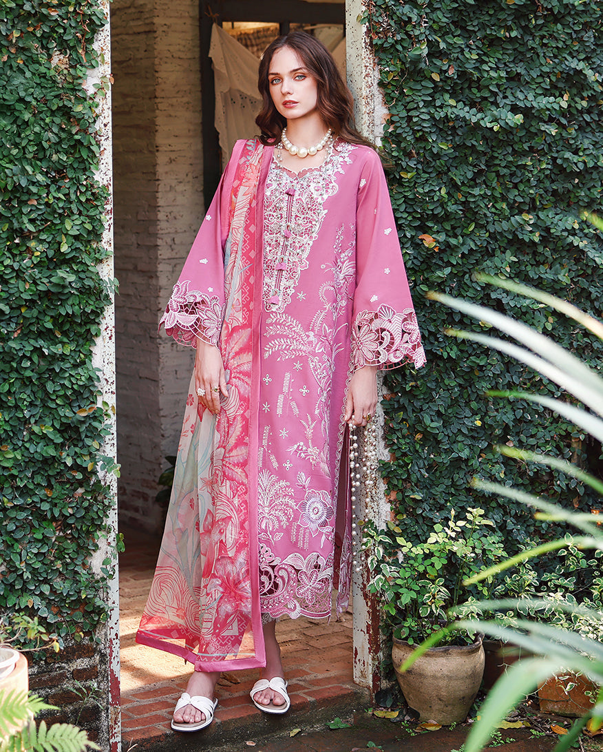 3-PC Unstitched Embroidered Lawn The Secret Garden By Mushq | Mystic Camellia