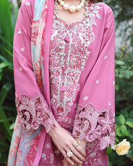 3-PC Unstitched Embroidered Lawn The Secret Garden By Mushq | Mystic Camellia
