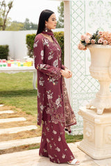 N-603 | 3PC Unstitched Suit Luxury Lawn Vol-06 Rangrez By Ramsha