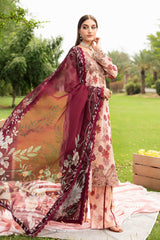 N-605 | 3PC Unstitched Suit Luxury Lawn Vol-06 Rangrez By Ramsha