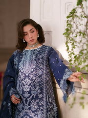 3-PC Unstitched Embroidered Luxury Lawn Nilofer By Mahnur | NL-04