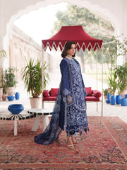 3-PC Unstitched Embroidered Luxury Lawn Nilofer By Mahnur | NL-04