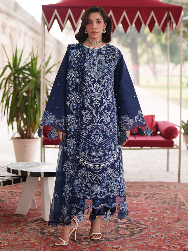 3-PC Unstitched Embroidered Luxury Lawn Nilofer By Mahnur | NL-04