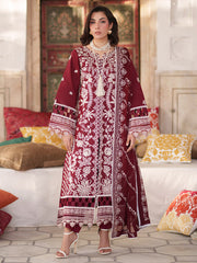 3-PC Unstitched Embroidered Luxury Lawn Nilofer By Mahnur | NL-08