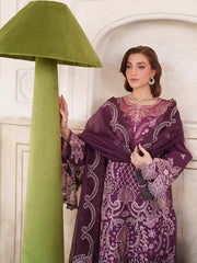 3-PC Unstitched Embroidered Luxury Lawn Nilofer By Mahnur | NL-10