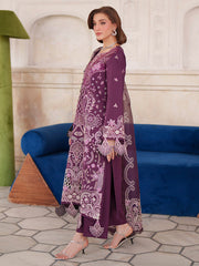 3-PC Unstitched Embroidered Luxury Lawn Nilofer By Mahnur | NL-10