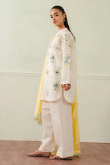 NORA-10B | 3Pc Unstitched Suit Embroidered Lawn 25 Coco By Zarashahjahan