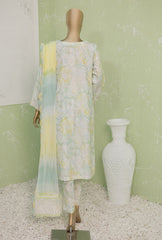 NVE-25B | 3 PC Unstitched Viscose Silk Suit Lawn Naubahar By Hz Textiles