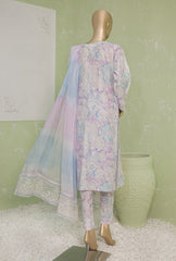 NVE-25A | 3 PC Unstitched Viscose Silk Suit Lawn Naubahar By Hz Textiles