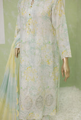 NVE-25B | 3 PC Unstitched Viscose Silk Suit Lawn Naubahar By Hz Textiles