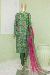 NVE-49A | 3 PC Unstitched Viscose Silk Suit Lawn Naubahar By Hz Textiles