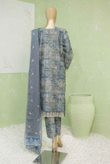 NVE-49B | 3 PC Unstitched Viscose Silk Suit Lawn Naubahar By Hz Textiles