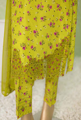 NVE-51 | 3 PC Unstitched Viscose Silk Suit Lawn Naubahar By Hz Textiles