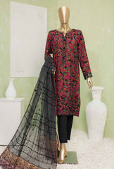 NVE-57 | 3 PC Unstitched Viscose Silk Suit Lawn Naubahar By Hz Textiles