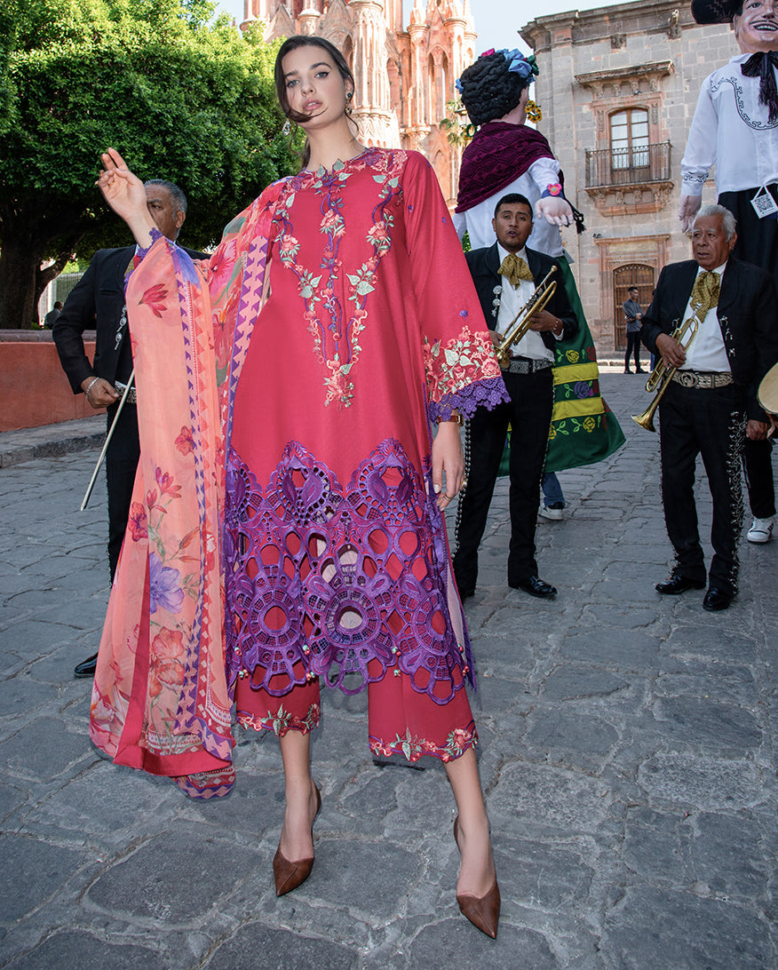 3-PC Unstitched Embroidered Lawn Odessey By Mushq | Nicolas