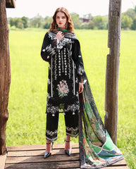 3-PC Unstitched Embroidered Lawn The Secret Garden By Mushq | Nightshade Bloom