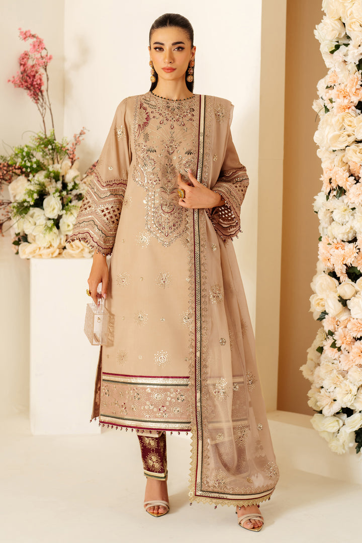 Oak | 3 Pc Unstitched Suit Embroidered Raw Silk Luxe By Alizeh