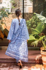3-PC Stitched Embroidered Cotton Lawn By Casual Lite | Outfit-02 Little Sky