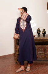 3-PC Stitched Embroidered Cotton Lawn By Casual Lite | Outfit-04 Blue