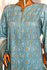 01 | 3 PC Unstitched Premium Lawn Suit By Hz Textiles