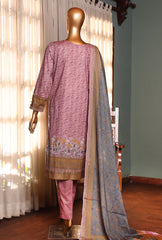 02 | 3 PC Unstitched Premium Lawn Suit By Hz Textiles