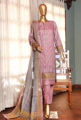 02 | 3 PC Unstitched Premium Lawn Suit By Hz Textiles