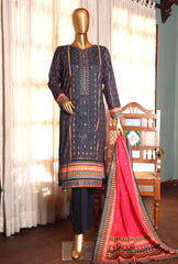 04 | 3 PC Unstitched Premium Lawn Suit By Hz Textiles